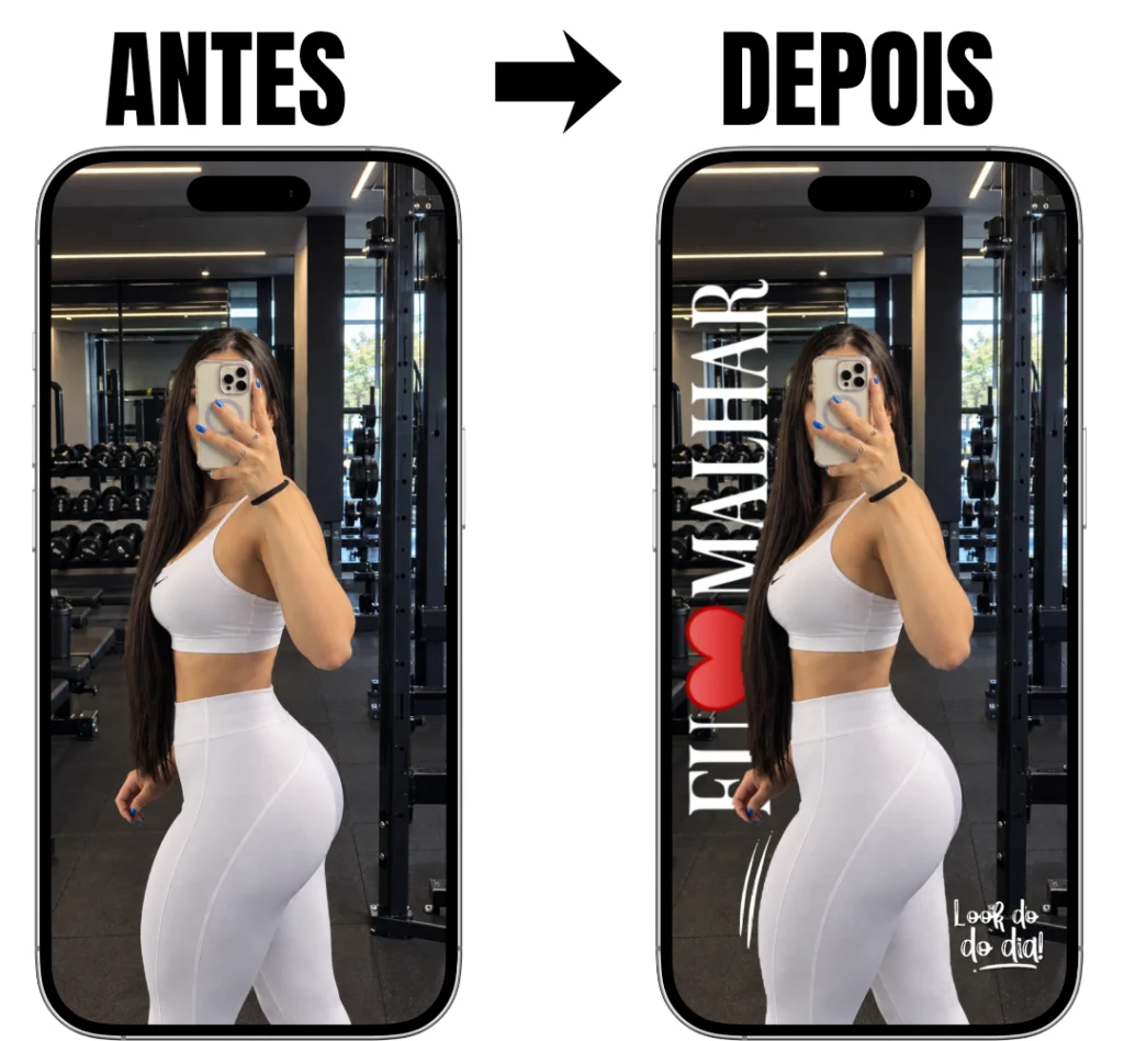 Antes e depois de Stories de academia